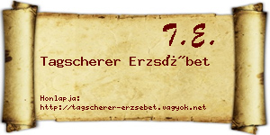 Tagscherer Erzsébet névjegykártya