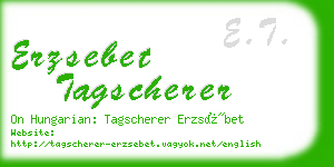 erzsebet tagscherer business card